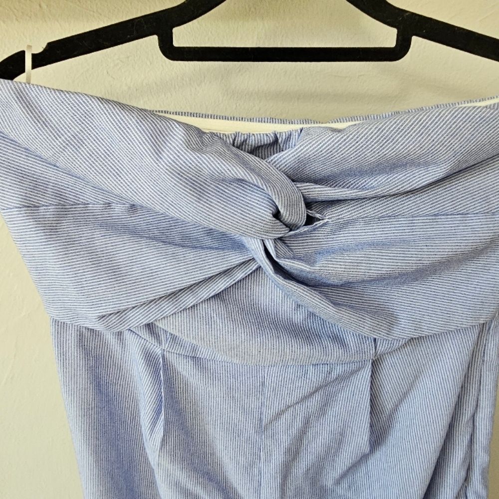 Strapless Striped Blue Jumpsuit - Picture 3 of 3